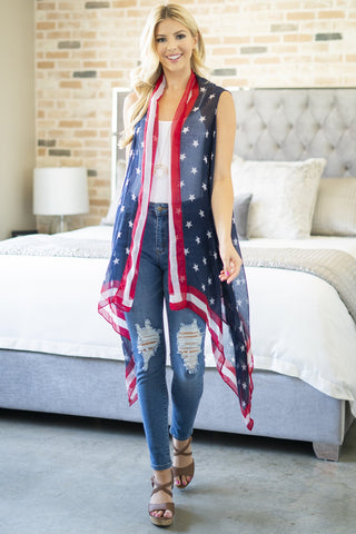 AMERICAN WOMAN - Small Stars Kimono Cover-up