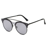 Escobar - Round Circle Brow-Bar Tinted Lens Sunglasses