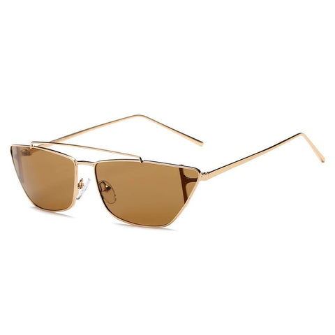 Estevan - Retro Flat Lens Rectangular Sunglasses