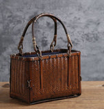 Handmade Bamboo Bag Retro Mini Rattan