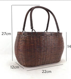 Handmade Bamboo Bag Retro Mini Rattan