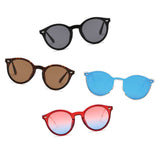 CROSBY Retro Round Horn Rimmed Sunglasses