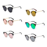 BILOXI Half Frame Round Cat Eye Polarized Sunglasses