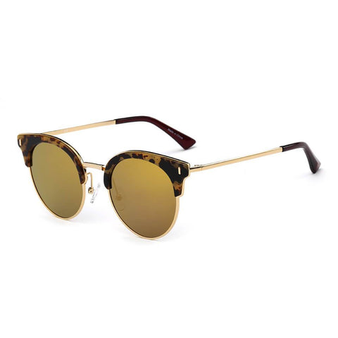BILOXI Half Frame Round Cat Eye Polarized Sunglasses