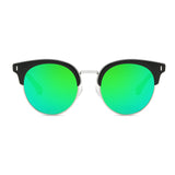 BILOXI Half Frame Round Cat Eye Polarized Sunglasses